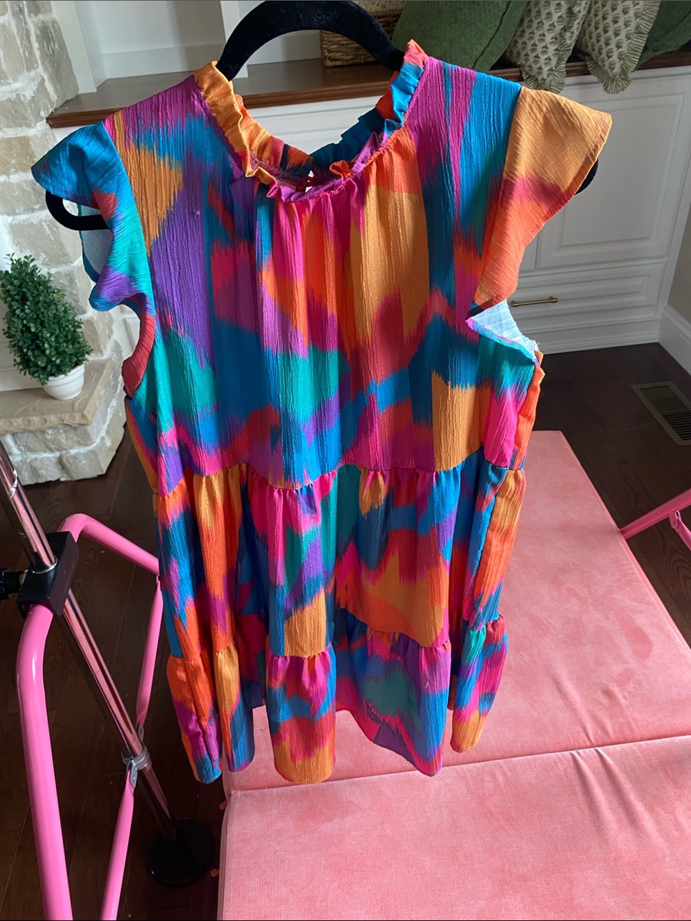 Peach Love California Multicolor Ruffle Tiered Tank Dress